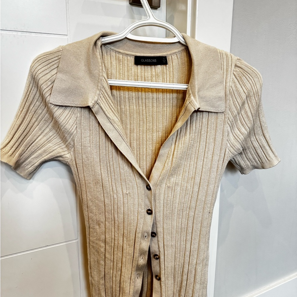 Glassons Taupe Ribbed Knit Dress